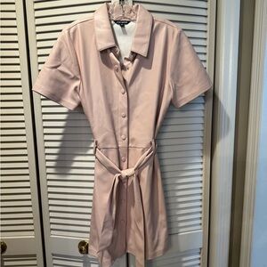 Steve Madden Light Pink faux leather dress Looks